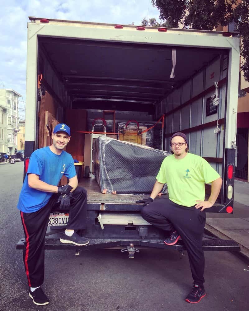 Pyramid Movers crew at a moving truck